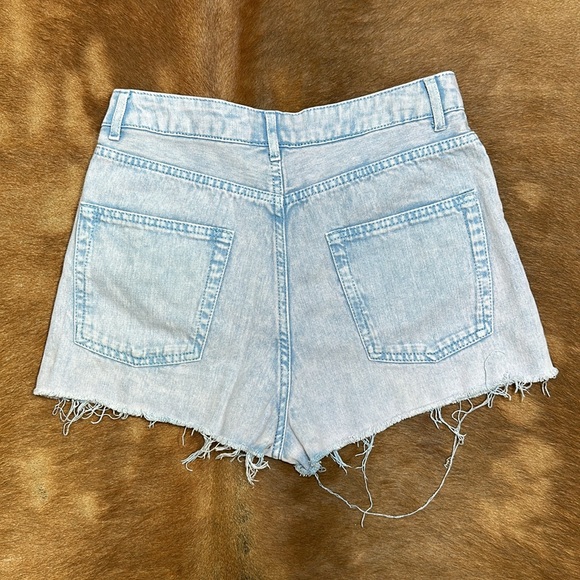 Topshop moto mom distressed high waist jeans shorts - Picture 3 of 5